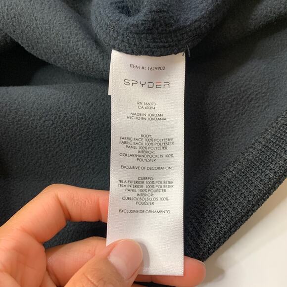 Spyder Jacket Mens Large Charcoal Black Gait Half Zip Raglan Sleeve Fleece Lined - Picture 8 of 12